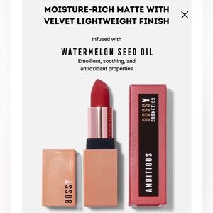 Bossy‎ Cosmetics Beauty Meets Ambition AMBITIOUS Lipstick 0.13 oz Full Size NEW